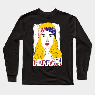 Happy 4th of July, American girl t-shirt Long Sleeve T-Shirt